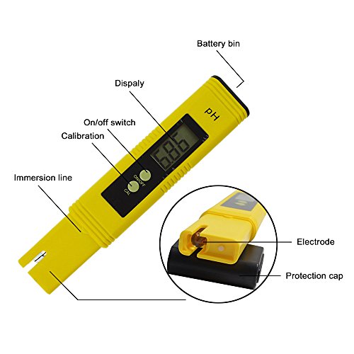 Zilong Digital pH Meter Messgerät, ph wert tester Messer Für Wasser, Aquarium, Pools, Schwimmbad, Labor, mit 0,00-14,00 pH Messbereich - 3