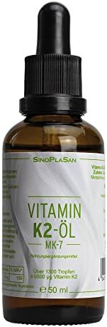 Vitamin K2, Oil, 50 ml, Contains Aktivere Form of Vitamin K2 = Menac Hinon (MK-7), 1300 Drops, Gluten Free, Vegan, Lactose Free, GMO Free Qualitätsüberwacht