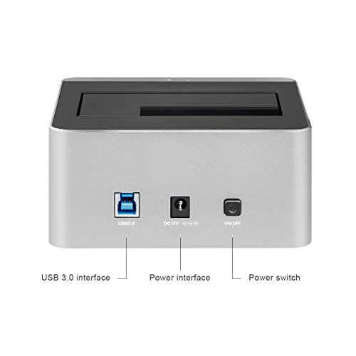 [UASP&8TB Unterstützt] Inateck Aluminium externe Festplatten Dockingstation USB 3.0 auf SATA 3 für 2,5″ und 3,5″ Zoll Festplatten HDD/SSD, Festplattengehäuse 2.5 3.5, inklusive USB3.0 Kabel mit 12V 2A Netzteil - 4