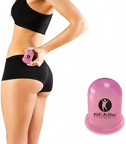 Fiifi Fitness ES0812 Best Cellulite Cup, Silicone Cellulite vacuum massage cup for women/men. Used at home, or professional usage to remove cellulite. Pink