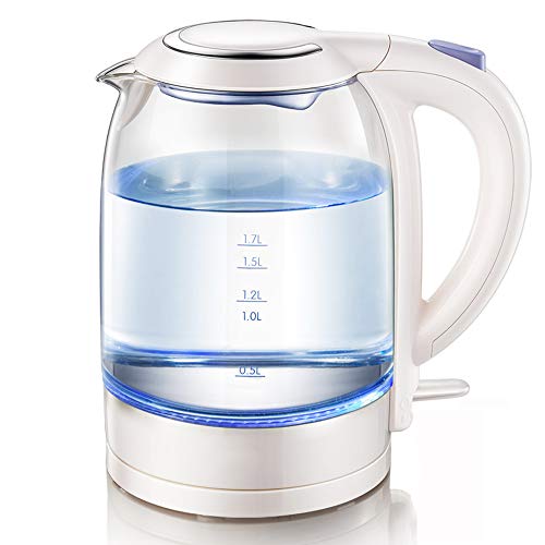 bouilloire lectrique lectrique en Verre Indicateur Blu-Ray Mise Hors Tension Automatique de la Mini 1,7L, 1800W