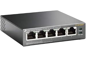 TP-Link PoE-switch 5-port 100 Mbps, 4 PoE + portar upp till 30 W för varje PoE-port och 67 W för alla PoE-portar, metallhölje