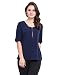 Boat neck navy blue frtont zipper women top RS.399.00