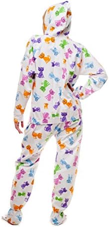 Happy Cats All in One Adult Pyjamas with Feet