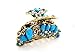 Fashion Base Retro Acrylic Crystal Peacock Shaped Hair Claws Clips for Women Bluel