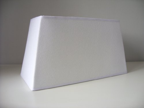 Lampenschirm rechteckig 35 cm weiß Leinenstruktur