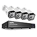 Price comparison product image SANNCE 8CH 720P HD TVI 5-in-1 DVR Surveillance Camera Systems w/ 4x 720P HD In/Outdoor Day/Night CCTV Camera, HDMI 1080P Output, Infrared Superior Night Vision, IP66 Weatherproof, P2P & QR Code Scan Remote Access( NO HDD)