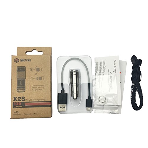 MecArmy Illumine X-1 die weltweit kleinste USB Schlüsselbundlampe mit 130 Lumen für 10180er Akku , Mini-Taschenlampe. - 9