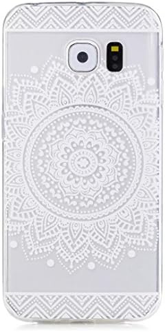 Samsung Galaxy S6 Edge Case, YHcase Accessory Ultra Thin Transparent Clear Soft Gel TPU Silicone Case Cover for Samsung Galaxy S6 Edge -White Mandala