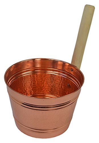 Saunakübel / Saunaeimer -Economy- Kupfer, 4 Liter mit Holzgriff (Saunia)