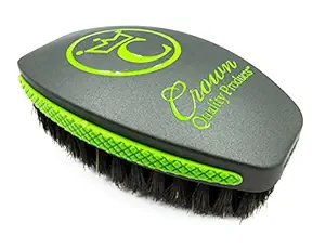 Crown Quality Products 360 Sport Wave Caesar 2.0 Boar Bristle Hairbrush, Soft, Graphite Gray - Non-Slip Grip, Waterproof Design