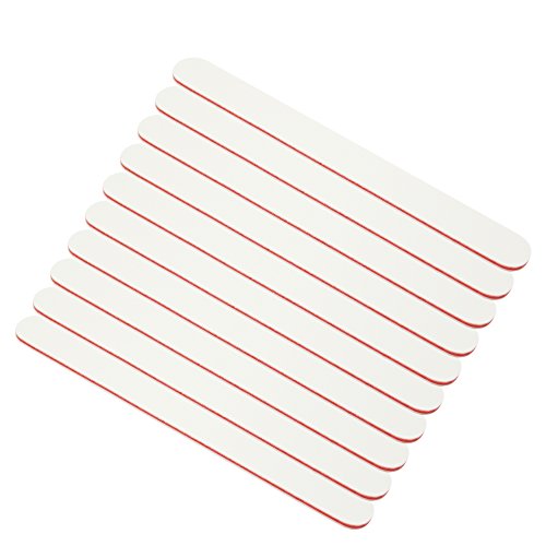 10 Stück Profi Nagelfeilen fein weiss gerade Körnung 240/240 - Kernfarbe rot - Profi-Qualität