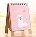Produktbild Kelaina Einfach Cartoon Hund Kalender niedlichen Cartoon Tier Schreibtisch Desktop Kalender Flip Stand Tisch Büro Planer (Pink)