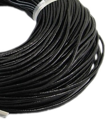1 Meter Lederband 1,2mm (Rindsleder) Farbe Schwarz