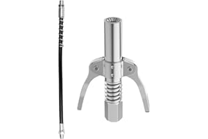 TXERFOLG Fettpresse Mundstück mit Schlauch aus Edelstahl Fettpresse Kupplung M6-M14 Öldüse Anwendbar G Kupplung Fettpresse | 1/8" NPT | 10000 PSI Weniger Aufwand Innengewinde 0,37" Kupplung für Fettpistole