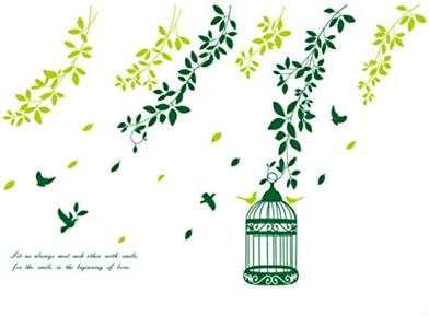 Garden Birdcage PVC Wall Stickers Bedroom Living Room DIY Decoration