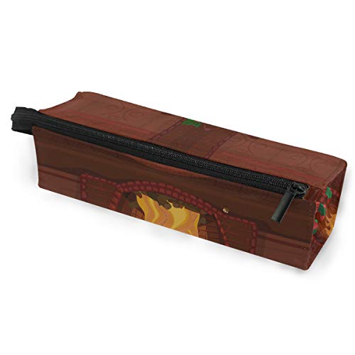 Preisvergleich Produktbild BENNIGIRY Weihnachts-Kamin, Federmäppchen, Stifteetui, Stifteetui, Kosmetiktasche, Brillentasche