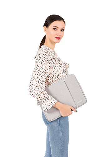 MOSISO Polyester vertikalen Stil Wasserabweisend Laptop Sleeve Case Bag Hülle Schutzhülle Notebook Tasche Schutzabdeckung für 11-11,6 Zoll MacBook Air, Ultrabook Netbook Tablet, Grau - 7