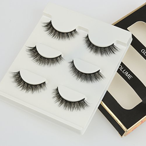 3 Paar Schwarz 3D Handgemachte Natürliche Lange Falsche Wimpern Wimpern Make-up - 3