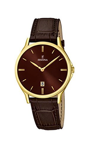 Festina Herren-Armbanduhr XL Analog Quarz Leder F16747/3 Festina Herren-Armbanduhr XL Analog Quarz Leder F16747/3