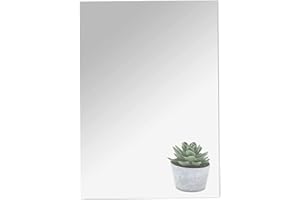 DARENYI Wall Mirror 40 x 30cm Self Adhesive Removable Frameless Large Stick On Mirror for Bathroom, Bedroom, Living Room, Wardrobe