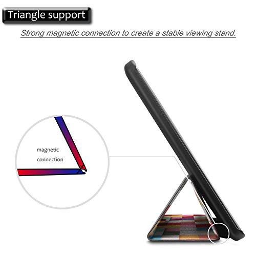 YunTab 3G Tablet 10.1 Zoll/ACEPAD A101 (10.1″) TABLET PC Hülle Case, Infiland Ultra Dünn Tri-Fold Muschel PU Leder Schlank Superleicht Ständer Shell Cover Schutzhülle Etui Tasche für 10.1″ Android Tablet-PC Inklusive XIDO X111, 10 Zoll Tablet Pc(25,7 cm), Artizlee 10 Zoll (10.1″) Tablet PC ATL-21L 1280×800, XIDO Z120/3G Tablet Pc 10 Zoll(Überprüfen Sie bitte die Details der kompatibelen Tablet-Modell-Liste in Produktbeschreibung)(Farbige Quadrate) - 7