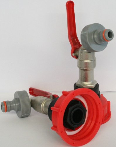 2 x AMS60_133MK3+99 Auslaufhahn mit Stecker passend für Gardena, IBC-Container-Zubehör-Regenwasser-Tank-Adapter-Fitting-Kanister, Zysterne, Tonne - 2