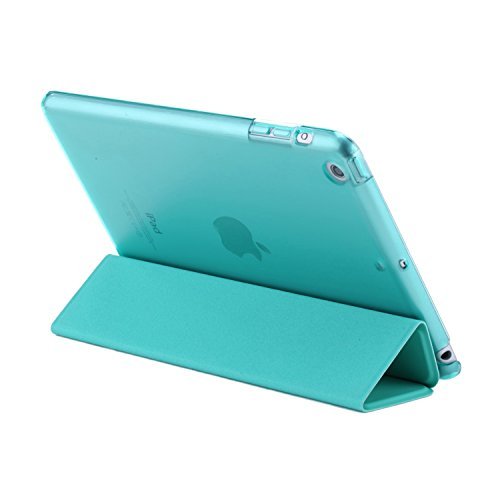 iPad Mini Hülle, THZY Auto Aufwachen / Schlaf Funktion PU Ledertasche mit Durchschaubar Rückseite Abdeckung Schutzhülle für iPad mini 3/2/1 – Mint Gruen - 3
