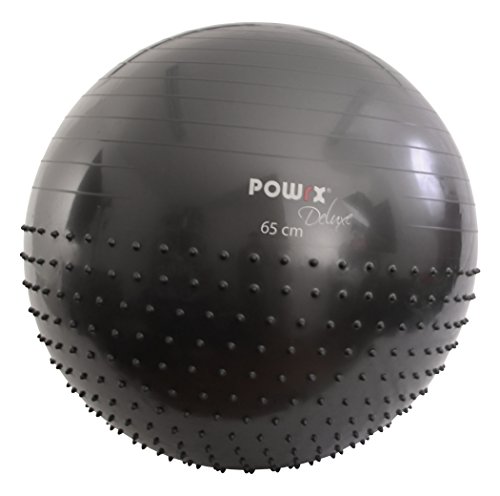 Gymnastikball mit Massage Noppen Balance Dome, Massageball 55, 65, 75 cm Anthrazit | Sitzball Fitnessball - 3