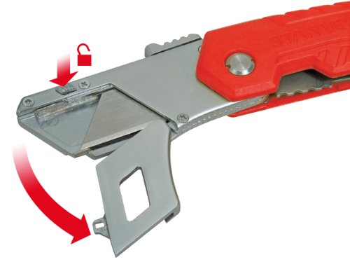 Stanley Sicherheitsklappmesser, automatischer Klingeneinzug, Trapezklinge 1992 enthalten, Vorschubmechanismus, 0-10-243 - 5