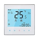 Uso: aire acondicionado. Calvas - Termostato de aire acondicionado con control WiFi semanal, 110-240 V, 2 A, control de temperatura, blanco