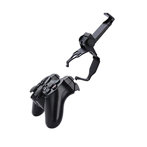 Megadream 180Â gradi regolabile Bluetooth Android Smart Phone mobile telescopico morsetto Gaming clip staffa di montaggio supporto di archiviazione supporto per Playstation PS3Â DUALSHOCK 3Â controller con D-pad Cap nero