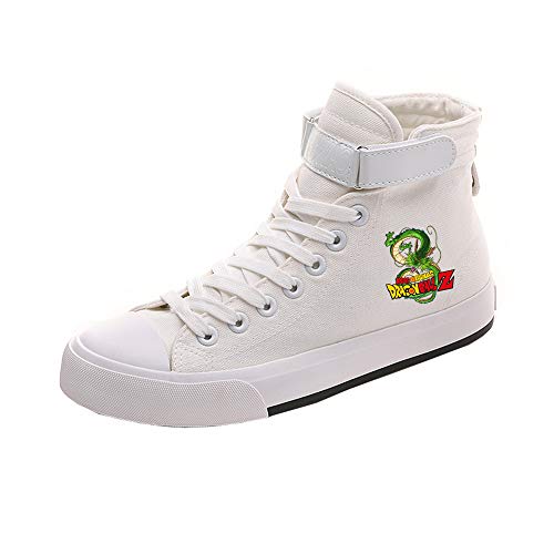 Dragon Ball Zapatos Colegio Viento Color sólido Estilo británico Zapatos Casuales Zapatos de Estudiante Zapato de Lona Antideslizante (Color : White03, Size : EU38 US7)