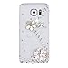 Produktbild Samsung Galaxy A5 (2016) Hülle, Sense TE Strass [3D Handgefertigt] Diamant Serie Bling Schutz Handy Tasche Kristall Transparent Case Cover Hülle mit Retro Anti Staub Stecker - S Link Blumen / Klar