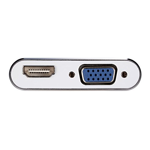 Typ C auf HDMI + VGA Adapter, wesimi USB 3.1 Typ C (USB C) auf VGA HDMI UHD Konverter Adapter mit Aluminium Gehäuse für MacBook / ChromeBook Pixel, Plug & Play (Typ c zu hdmi vga Adapter) - 7