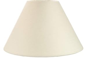 LOXTON LIGHTING Traditional Plain Cotton Coolie Lampshade - for Table Lamps or Ceiling - Cylinder Pendant with Reducer - 10" / 25cm -(Cream)