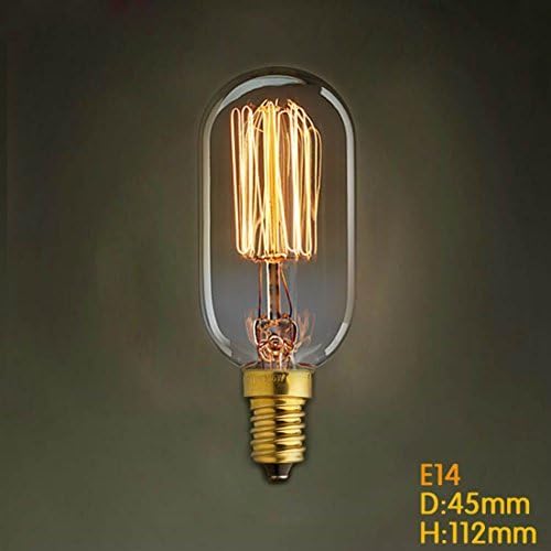 SRRIT 40W T45 E14 Screw Vintage Light Bulb Old Fashioned Edison Style Straight Filament Bulbs Christmas Decoration Lighting Warm White Industry Style