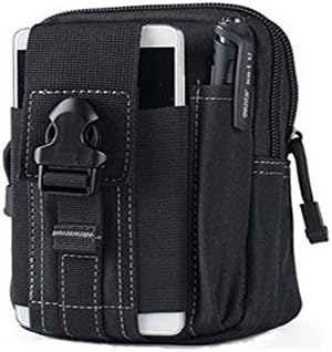 SYS Tactical Molle Waist Bags Waterproof Men Outdoor Sport Casual Waist Pack nylon Work Waist Bag Army Military Small bags (Black)