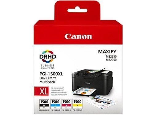 1x Satz Original Tintenpatrone Canon PGI-1500 für Canon Maxify MB 2350 - BK, Cy, Ma, Ye - -