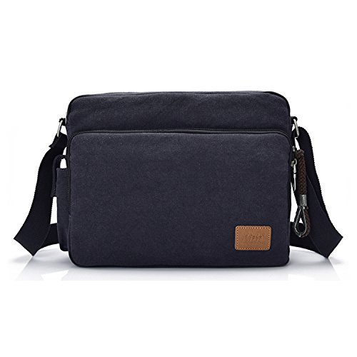 MeCooler Schultertasche Vintage Umhängetasche Herren Kuriertasche Schule Herrentaschen Retro Messenger Bag Canvas Taschen für Tablet Sport Reisetasche Sporttasche Segeltuchtaschen - 2