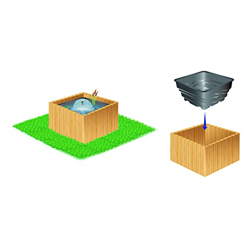 „Heissner B080-00 PE-Terrassen-Becken quadratisch 70 Liter, perfekt für Terrassen und Balkone - 2