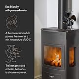 VonHaus 4 Blade Stove Fan - Quiet, Heat Powered Wood/Log Burner Fan - Eco Friendly Heat Circulation for Fireplaces - 150-190 CFM