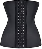 Eudolah Latex Underbust Waist Training Cincher Corset Belt Body Shaper for Women XS-3XL (UK Size 20-22 (5XL), Latex-Black)