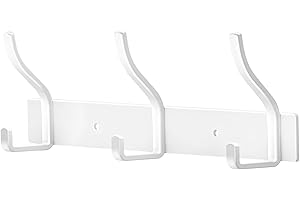 ZUIMENG Appendiabiti da Parete, Attaccapanni da Muro in Acciaio Inossidabile, Appendiabiti da Muro per Ingresso, Cameretta e Bagno (Bianco, 3 Gancio 1Pc)