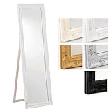 CLP Standspiegel FELICIA 120 x 60 cm mit nostalgischem Touch, wundervolle Verzierungen weiß