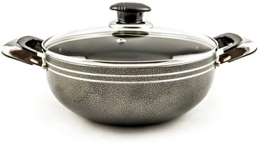 Grey Non-Stick Wok With Glass Lid – 26 cm