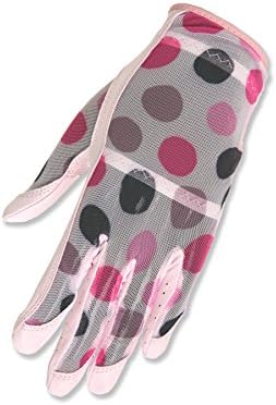 Women's Left Hand Solaire Full Length Golf Glove, Small, Pink Dots