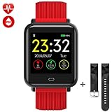 [FUNCIONES PRINCIPALES] - El reloj inteligente de pantalla táctil en color de 1.3 "puede registrar con precisión sus actividades y estado de salud durante todo el día, incluidos pasos, distancia, calorías, estado de sueño, presión arterial, ritmo cardíaco. Notificación de llamadas entrantes, varios mensajes enviados y visualización de contenido. Nunca perderá una llamada y un mensaje
