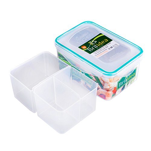 Airtight Compartment Food Storage Container - Leakproof Lunch Bento Box with Lid and 3 Removable Dividers 1.2L, Odor Proof, BPA Free, Freezer Fridge Microwave Dishwasher safe
