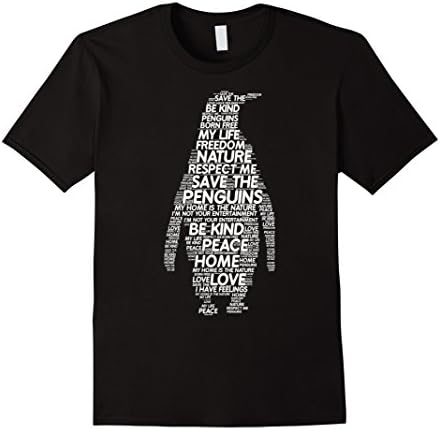 Save The Penguins Shirt: Word Cloud Art Premium Gift T-Shirt Male Large Black
